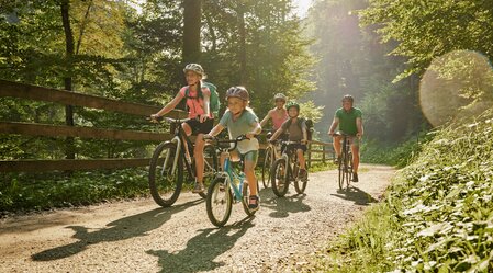 Family cycling in the Stubenbergklamm | © Oststeiermark Tourismus | Lang-Bichl - RKP