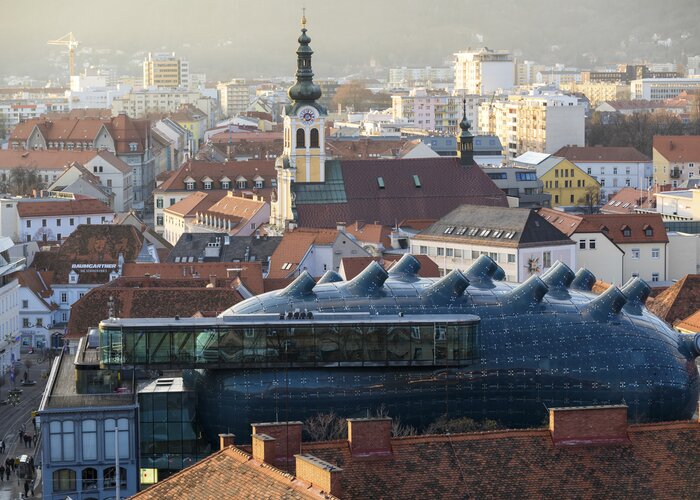 Graz mit Kunsthaus | © STG | Harry Schiffer