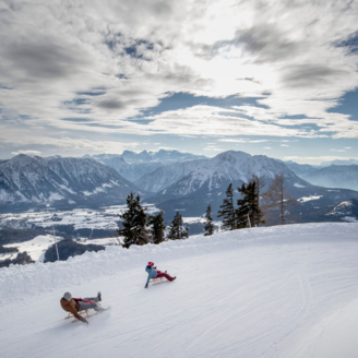 Toboggan fun on the Loser, Altaussee, view | © TVB Ausseerland Salzkammergut