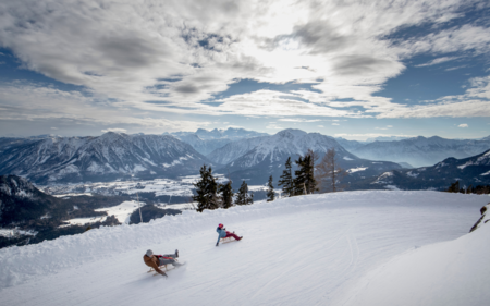 Toboggan fun on the Loser, Altaussee, view | © TVB Ausseerland Salzkammergut