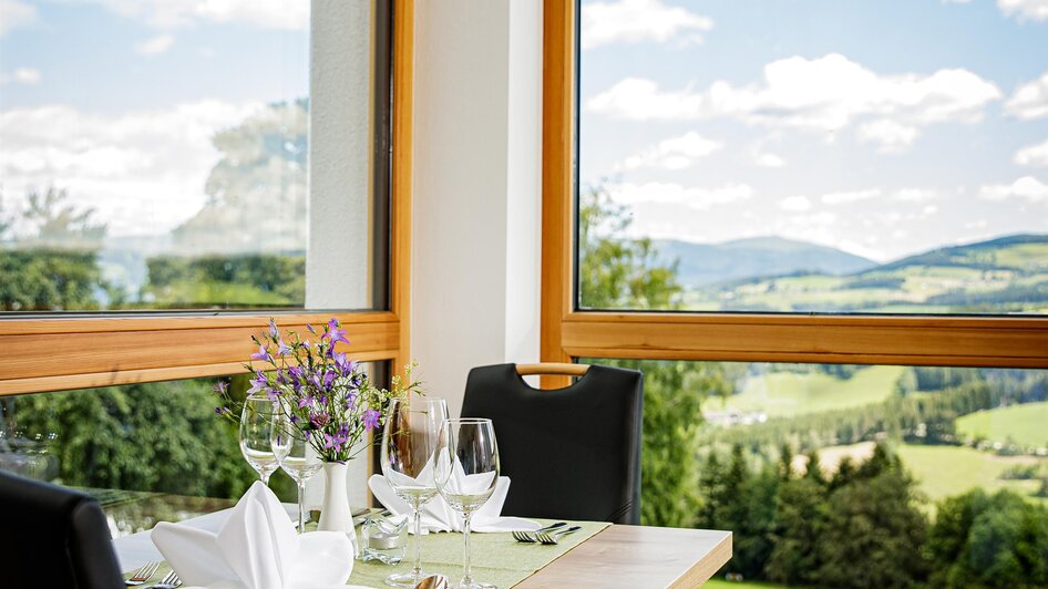 Sitzplatz mit Aussicht im Almblick_Oststeiermark | © Karl Schrotter