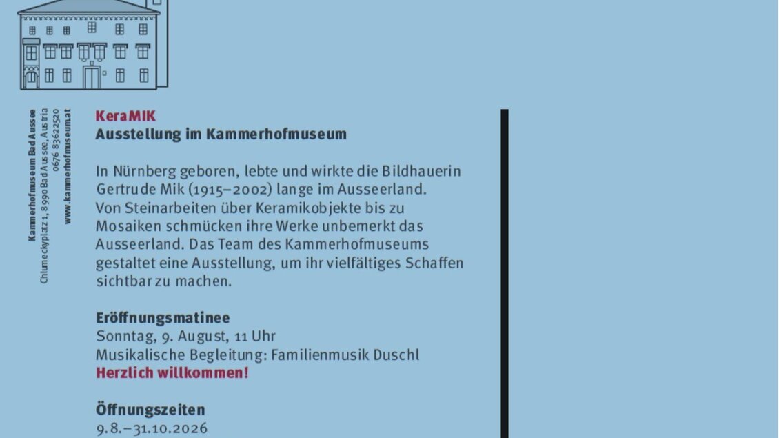 Plakat, Kammerhofmuseum, Bad Aussee | © Kammerhofmuseum