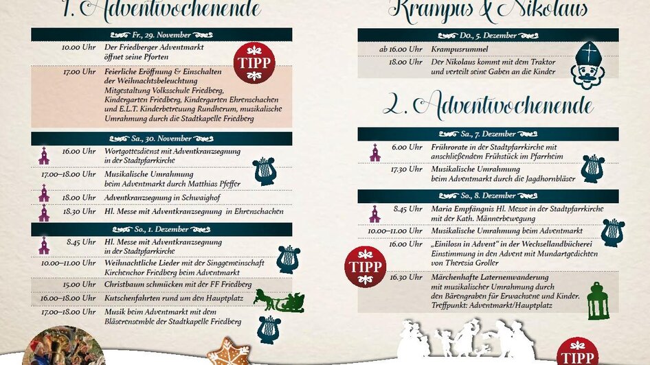 Adventmarkt Folder Teil 1 | © Stadtgemeinde Friedberg