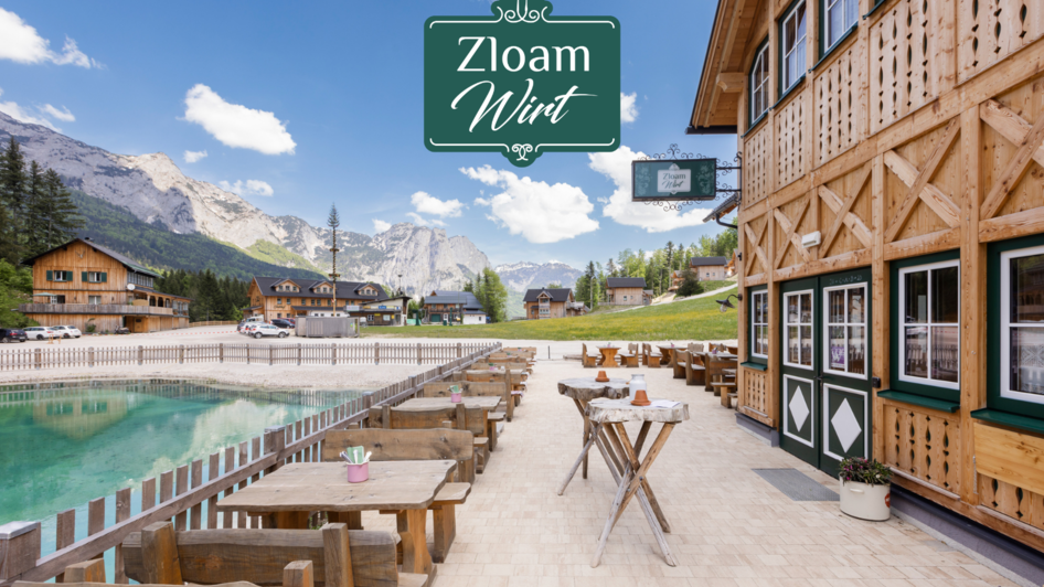 Narzissendorf Zloam, Zloam Wirt, Terrasse | © www.zloam.at