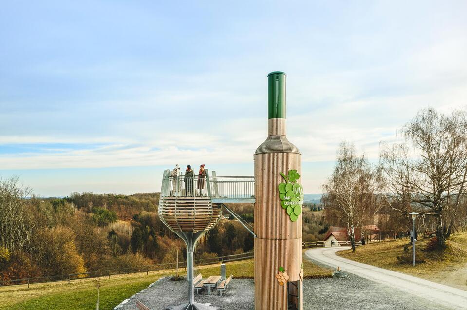 Austria's largest walk-in wine bottle with wine glass - Impression #1 | © Thermen- & Vulkanland