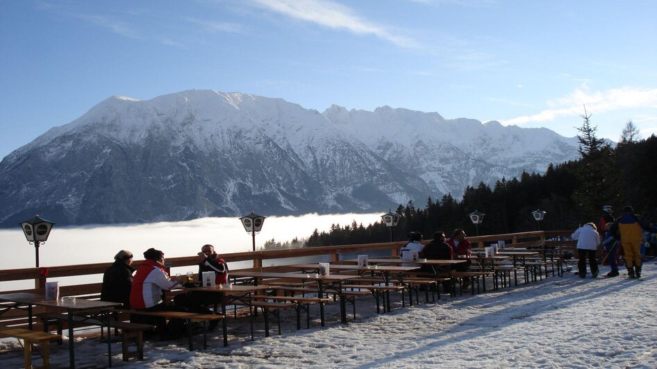 Pfannerhütte, Terrasse im Winter, Tauplitz | © Mario Seebacher