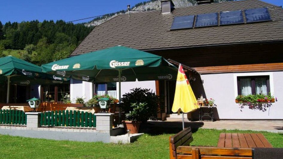 Jägerstüberl Maissl, Tauplitz, gemütliche Terrasse | © Jägerstüberl Maissl