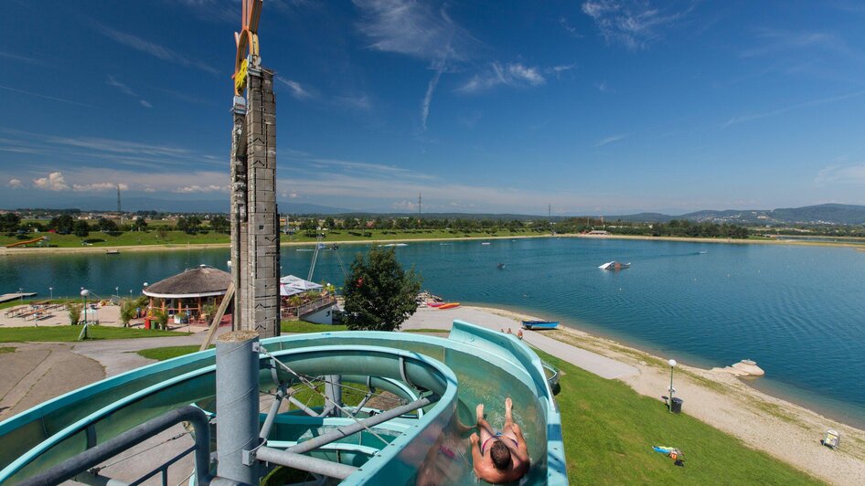 Blick von der Wasserrutsche | © Region Graz - Harry Schiffer