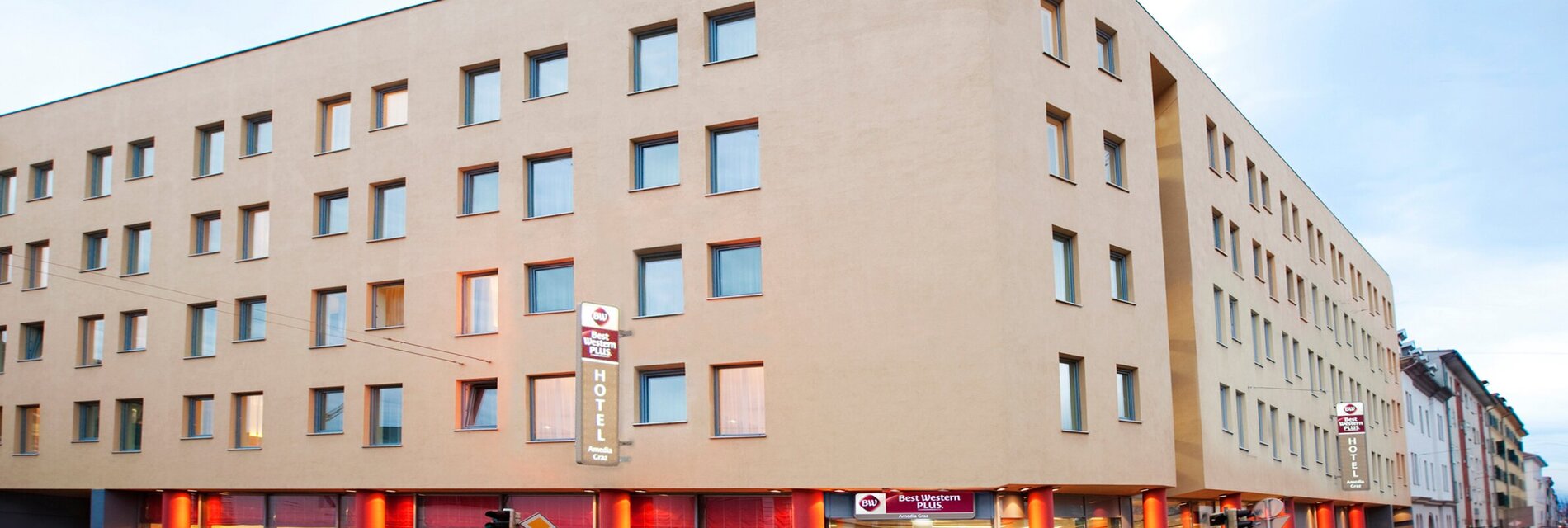 Außenansicht des Best Western Plus Plaza Hotel Graz.