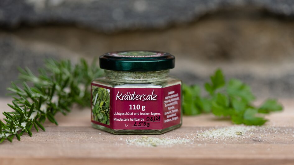 Kräutersalz vom Kräuterbauernhof Percht